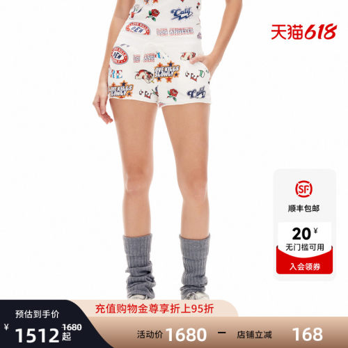 Ed Hardy埃德哈迪2026夏季新款女士复古美式满印宽松短裤E1SBW238