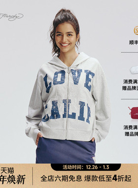 Ed Hardy埃德哈迪2025秋季新款女士针织灰色百搭宽松拉链衫