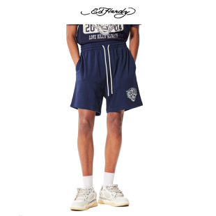 Hardy埃德哈迪秋季 休闲宽松短裤 新款 绣花标虎头男士 经典