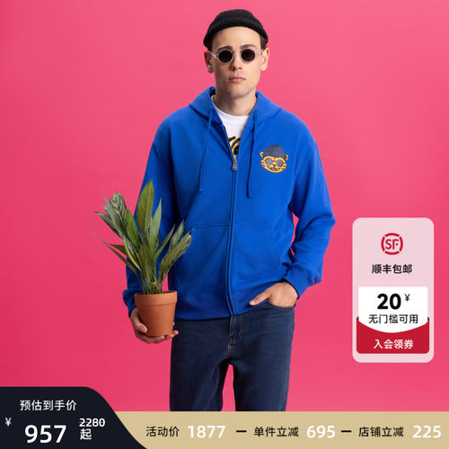 Ed Hardy埃德哈迪冬季新款杀手系列莱昂拉链衫卫衣