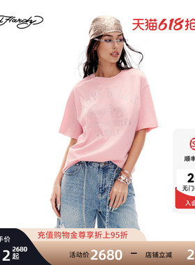 Ed Hardy埃德哈迪2026夏季新款女士烫钻成衣水洗短袖T恤E1SBW298