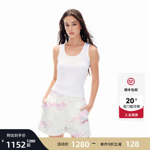 Ed Hardy埃德哈迪2026夏季新款女士紧身烫钻背心E1SBW299