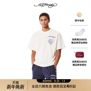 复古潮男短袖 Hardy埃德哈迪情侣圆领纯棉帅气薄t恤虎头美式