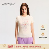 T恤E1SAW220 女士收腰圆领短袖 Hardy埃德哈迪2026春季 新款