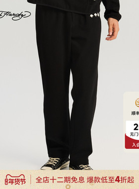 Ed Hardy埃德哈迪冬季流行新款男士贴皮绣绣花百搭长裤