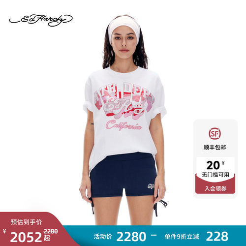 Ed Hardy埃德哈迪2026夏季新款女士美式加州风短袖T恤E1SBW292