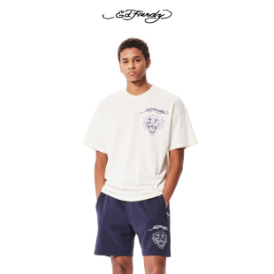 复古潮男短袖 Hardy埃德哈迪情侣圆领纯棉帅气薄t恤虎头美式