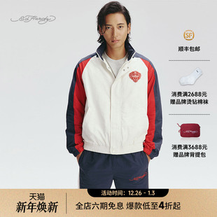 夹克衫 梭织绣花标撞色男士 象牙白新款 Hardy埃德哈迪2025秋季