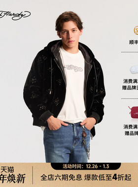 Ed Hardy埃德哈迪2025冬季新款男士设计师款宽松夹克衫E1RDM074
