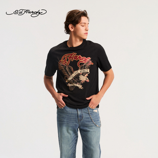 合体正肩烫钻短袖 男士 新款 T恤E1SAM046 Hardy埃德哈迪2026春季