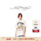 T恤 水浆印烫钻宽松休闲女士短袖 Hardy埃德哈迪冬季 新款