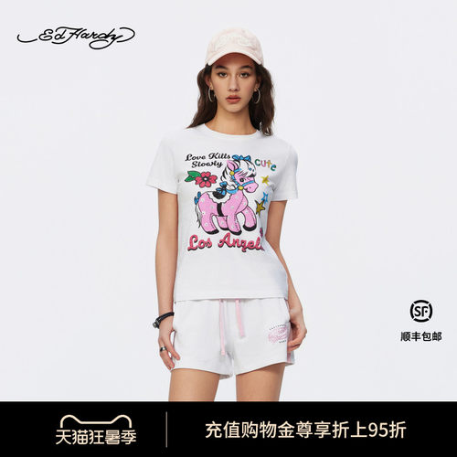 Ed Hardy埃德哈迪2026夏季新款女士短袖T恤E1STW210