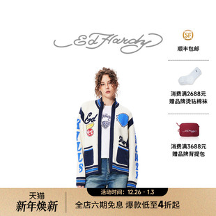 宽松休闲绵羊毛女士针织拉链开衫 新款 Hardy埃德哈迪冬季