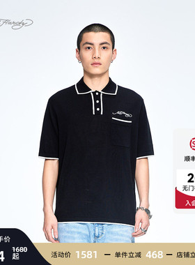 Ed Hardy埃德哈迪夏季流行新款男士绣花宽松落肩短袖POLOT恤