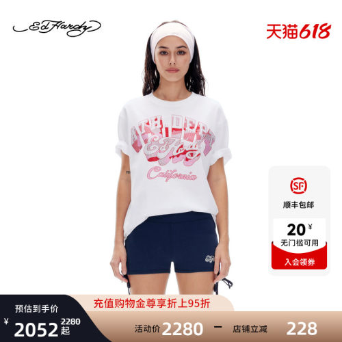 Ed Hardy埃德哈迪2026夏季新款女士美式加州风短袖T恤E1SBW292