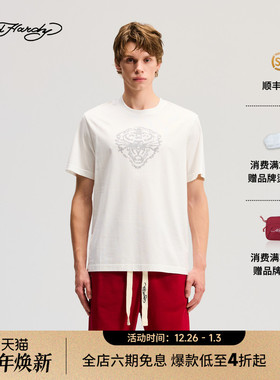 Ed Hardy埃德哈迪2025冬季新款男士直身正肩短袖T恤E1RDM065