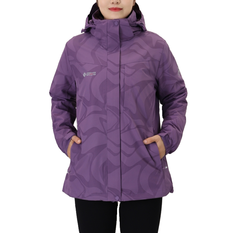 秋冬妈妈装外套大码冲锋衣两件套