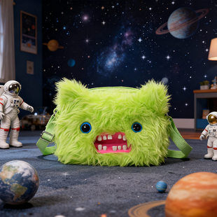 FunnyUglyMonster萌牙怪兽毛绒斜挎包手机包尖叫怪扣扣怪烦恼星怪