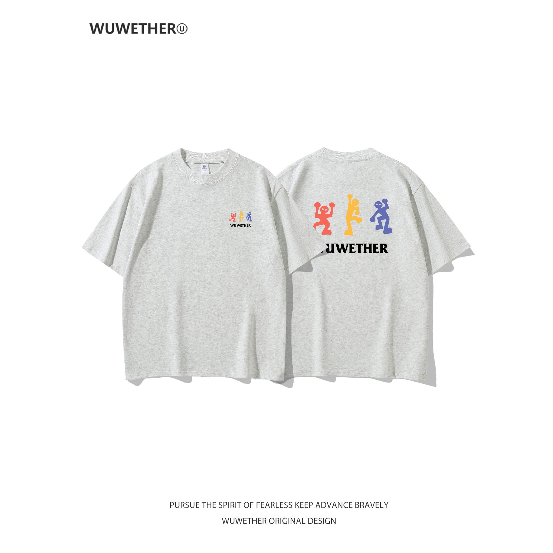 WUWETHER原创设计灰色短袖T恤男