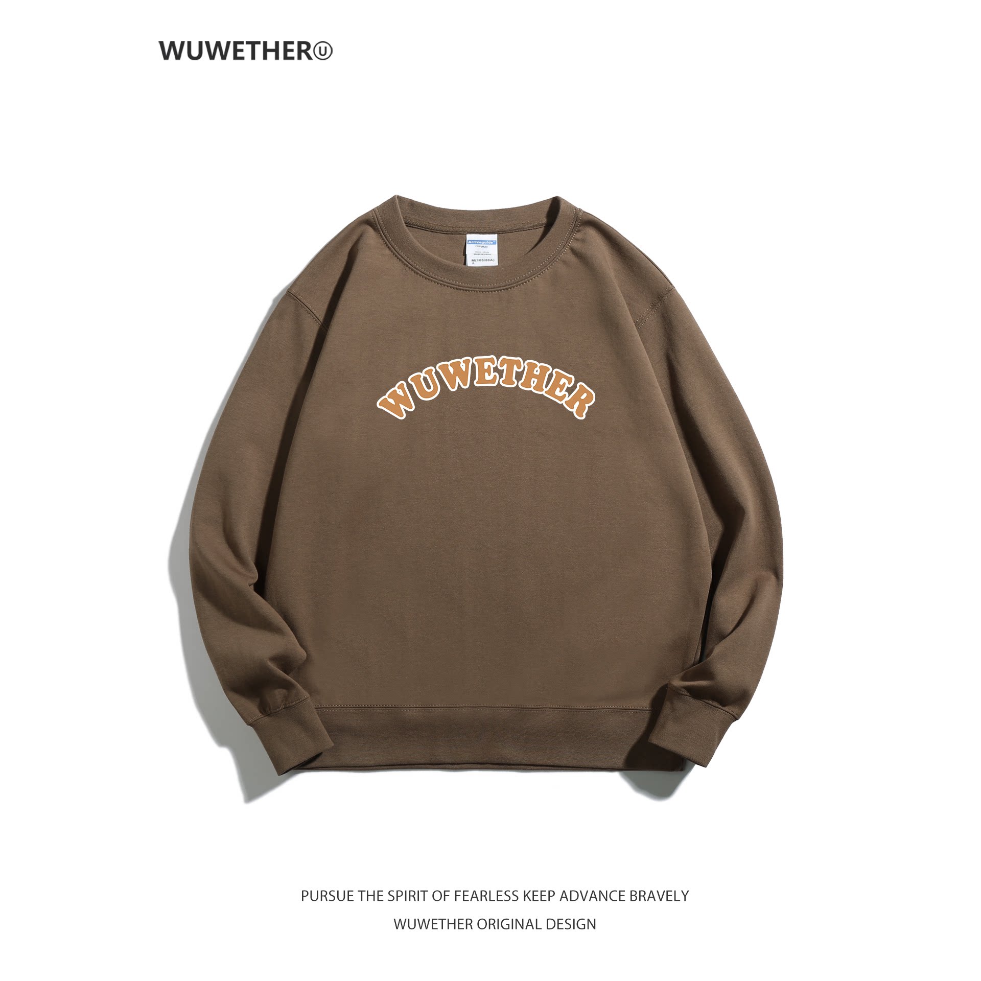 WUWETHER美式复古圆领卫衣男女同