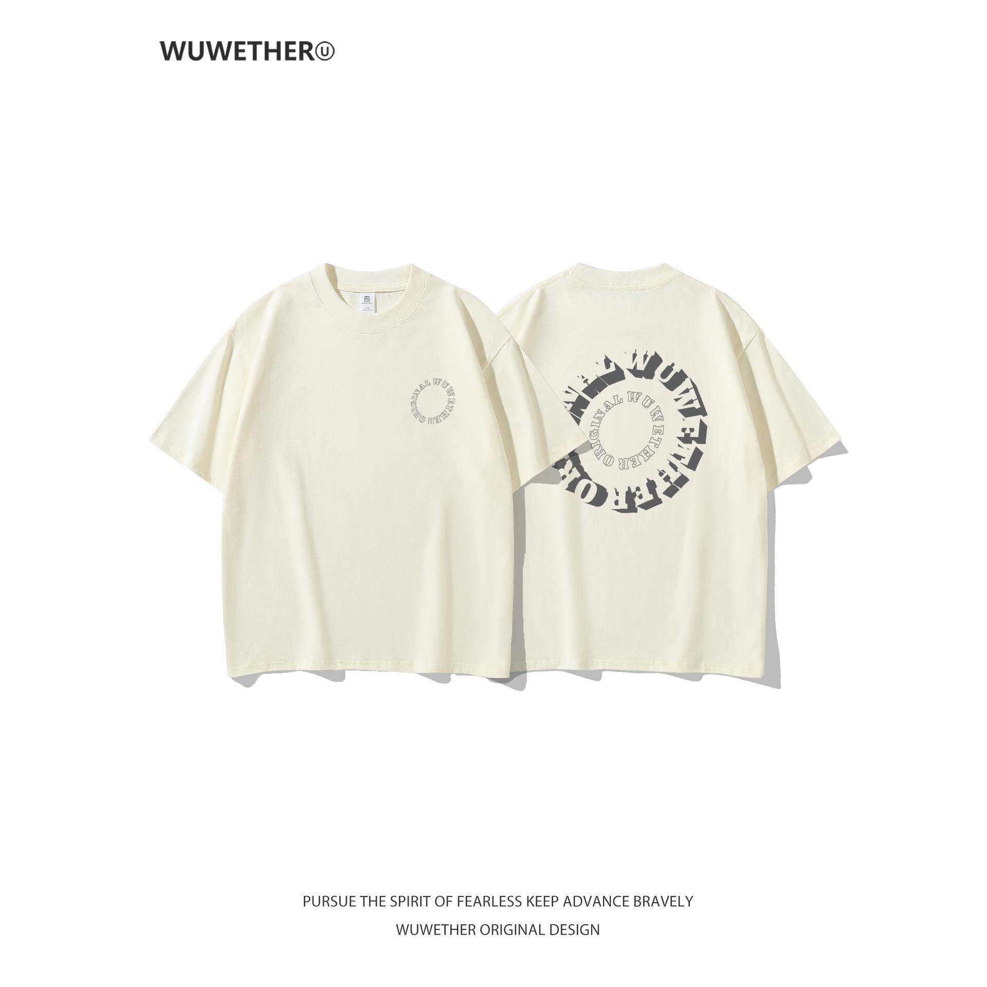 WUWETHER原创设计米白色T恤男夏