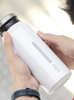 富光保温水杯子男女生大容量304不锈钢便携学生白色简约水瓶600ml