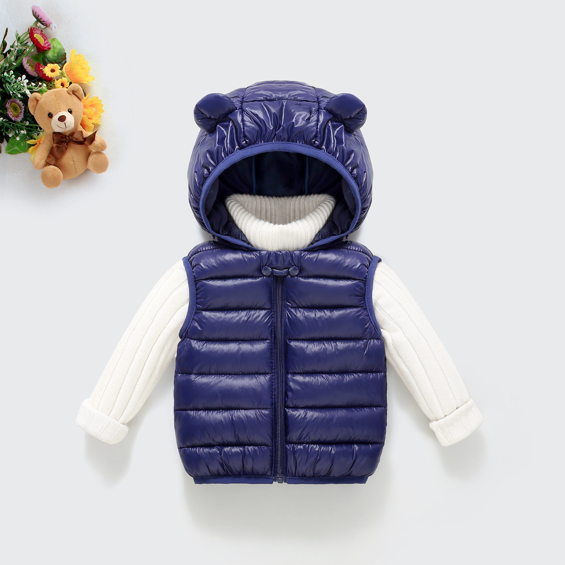 男孩女孩0-1-2-3-4岁宝宝秋冬羽绒棉马甲棉小童背心男童外穿坎肩