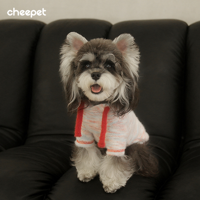 趣派宠物珊瑚绒弹力针织保暖外套