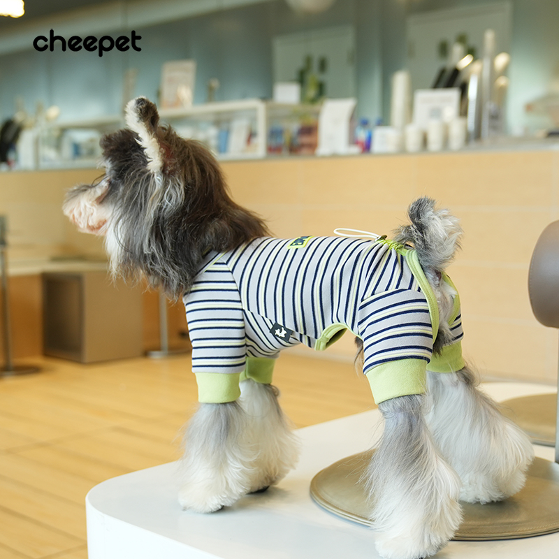 趣派狗狗条纹四脚打底衫
