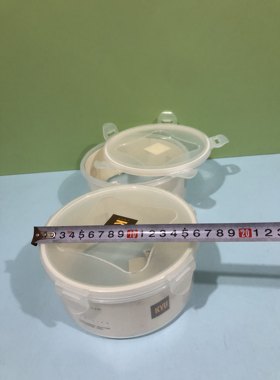 久品3231圆形1.1L保鲜盒微波炉加热防漏饭盒食品收纳盒塑料密封盒