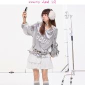 OOURSLAB 运动银色V领卫衣撞色拼接设计感oversize长袖 上衣女