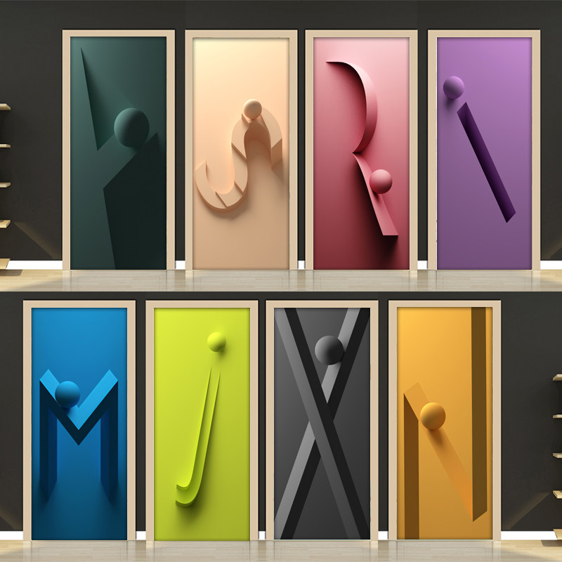 英文26个字母艺术门贴纸自粘防水玻璃移门衣柜门翻新贴画可移除胶,家居饰品,软装墙贴,淘宝优惠券,粉丝福利购,淘宝优惠卷