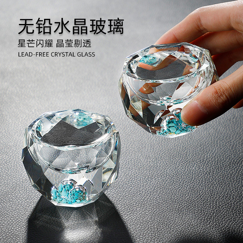 家用送礼白酒杯分酒器金箔一两杯烈酒杯绿松石酒杯分酒壶酒具套装