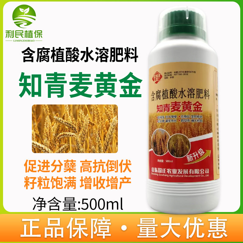 知青麦黄金小麦专用叶面肥壮苗抗倒伏促进分蘖返青灌浆肥
