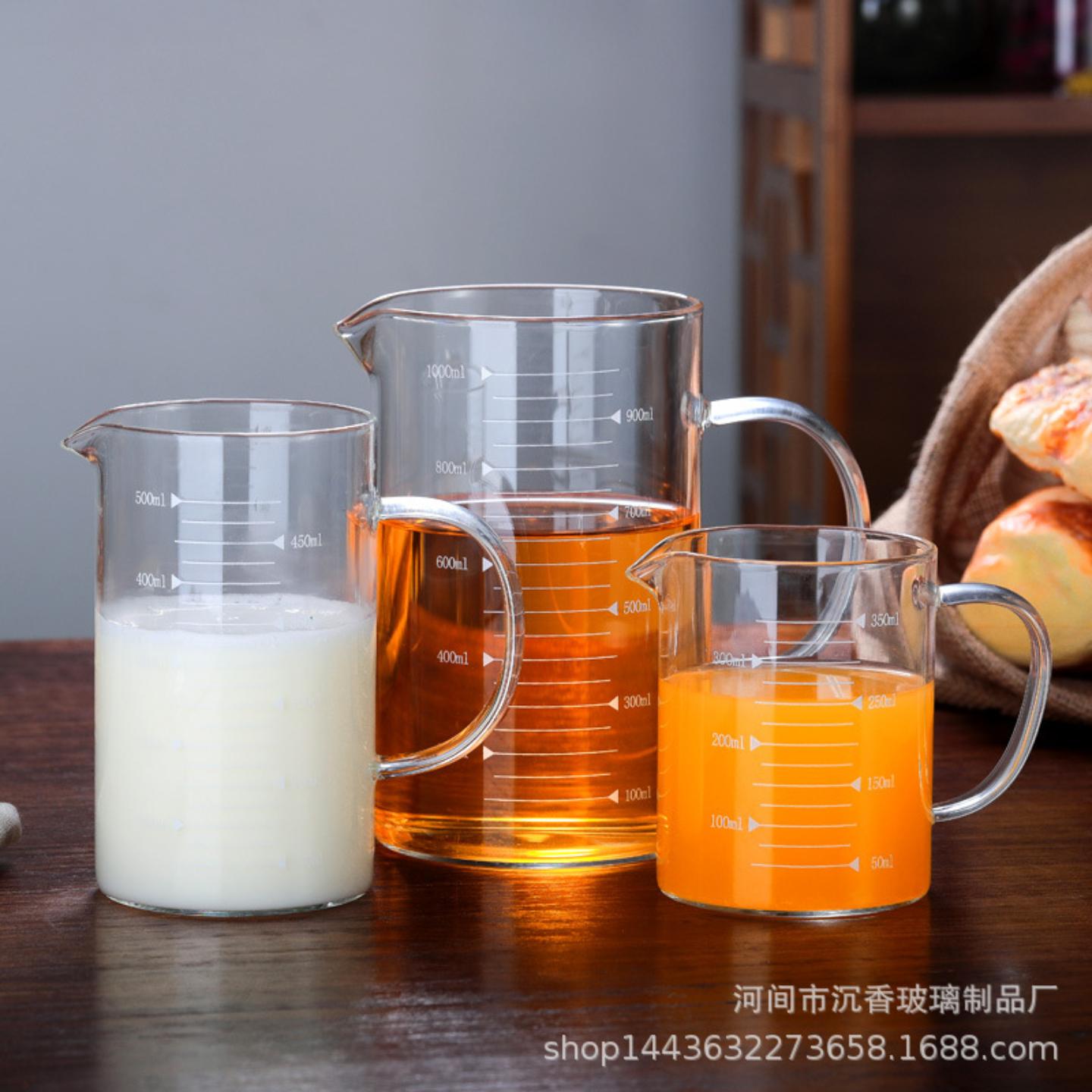高硼硅玻璃刻度杯加厚透明烘焙