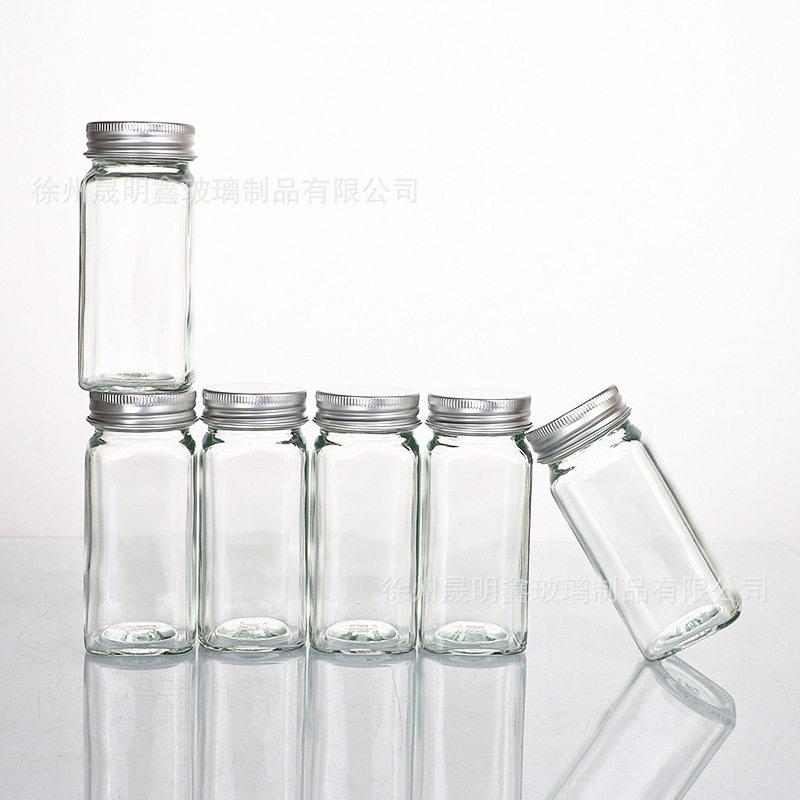 方形铝盖玻调璃料料厨房ly02调味分胡椒烧烤撒料玻璃调装料套装