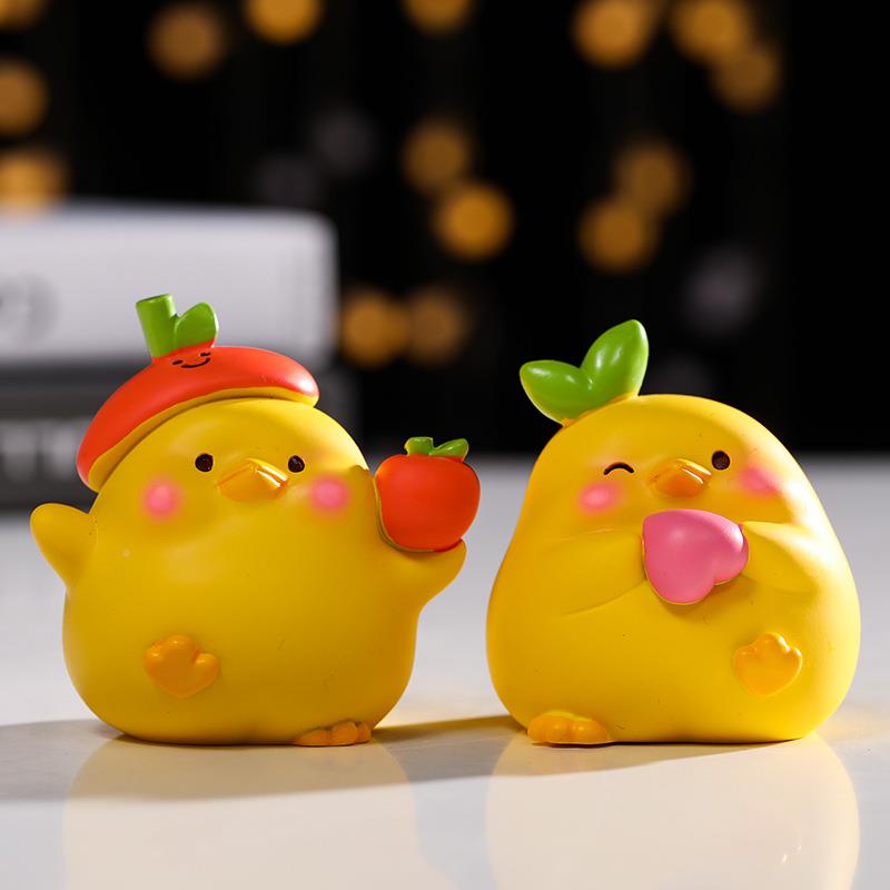 萌派对创意萌宠小摆件可萌物手BJ01鸡办公仔 爱少女心鸡生日礼物