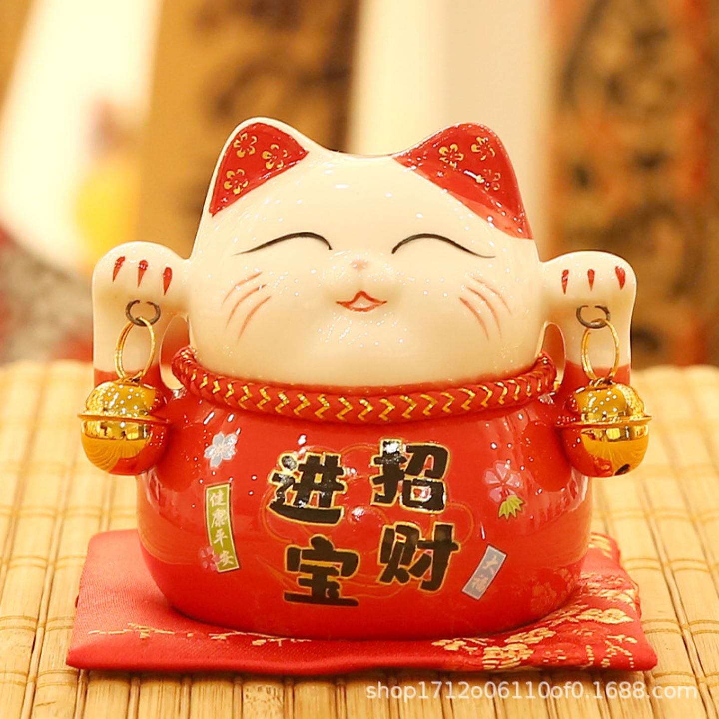 招财猫摆件陶瓷创意礼品家居装饰