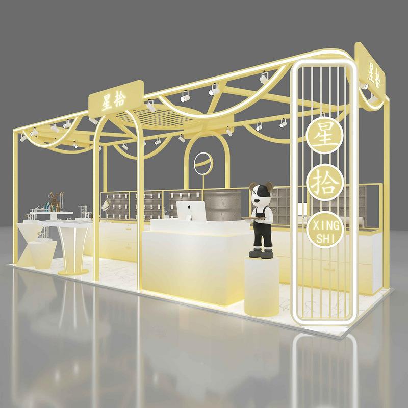 商/场精店饰品展示柜美容护肤烤漆展台架多点糖果展创品意中岛经