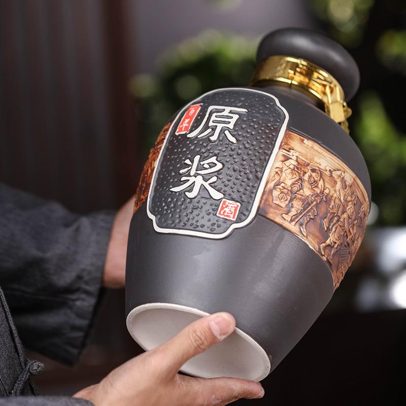景封镇雕刻原浆陶瓷德酒坛缸5雕刻原浆斤10斤装空泡酒瓶密白酒瓶