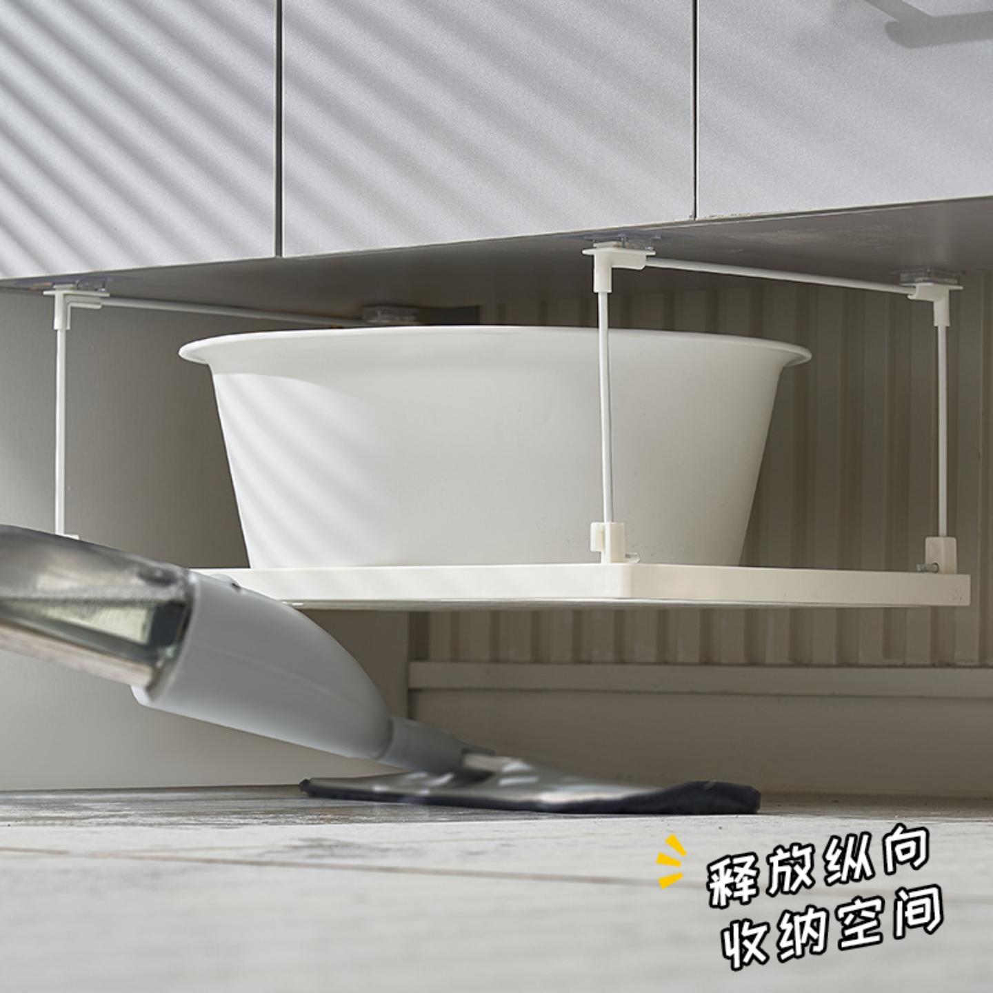 日系脸盆收纳架悬空壁挂式卫生间