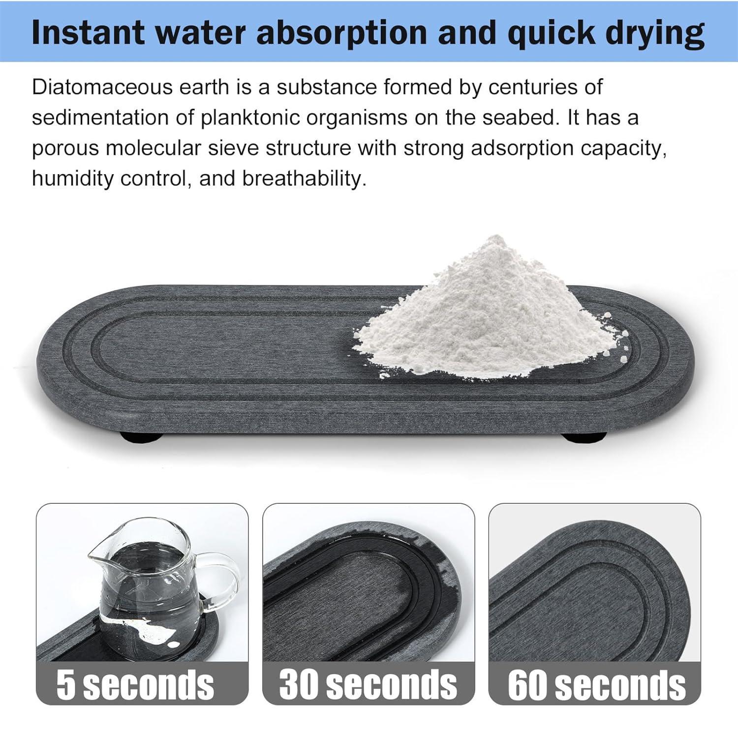 两件套浴室吸托盘水槽台面沥水干垫/垫水燥龙石头垫水速干石盘皂