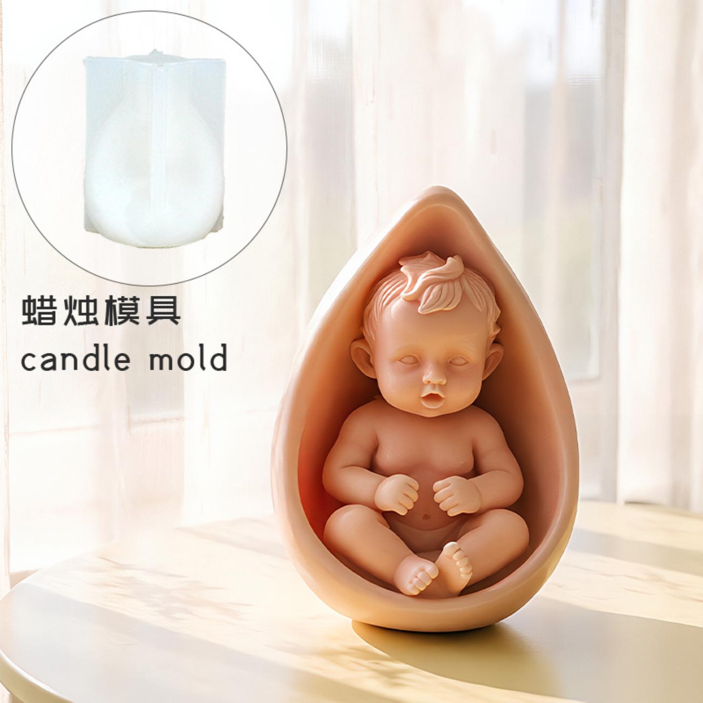 现货立体戚风宝宝蜡烛硅胶模具