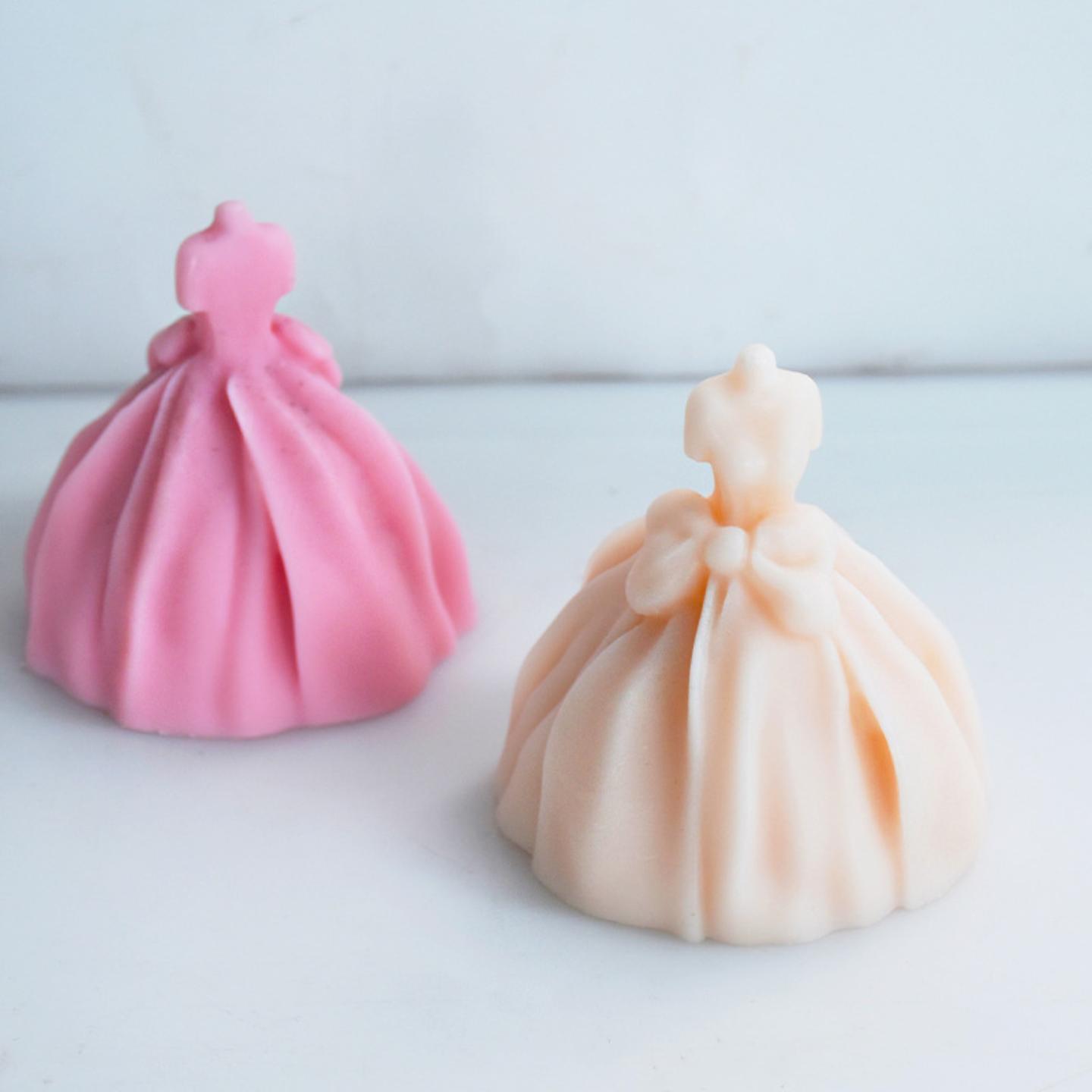 立体蝴蝶结婚纱蜡烛硅胶模具diy