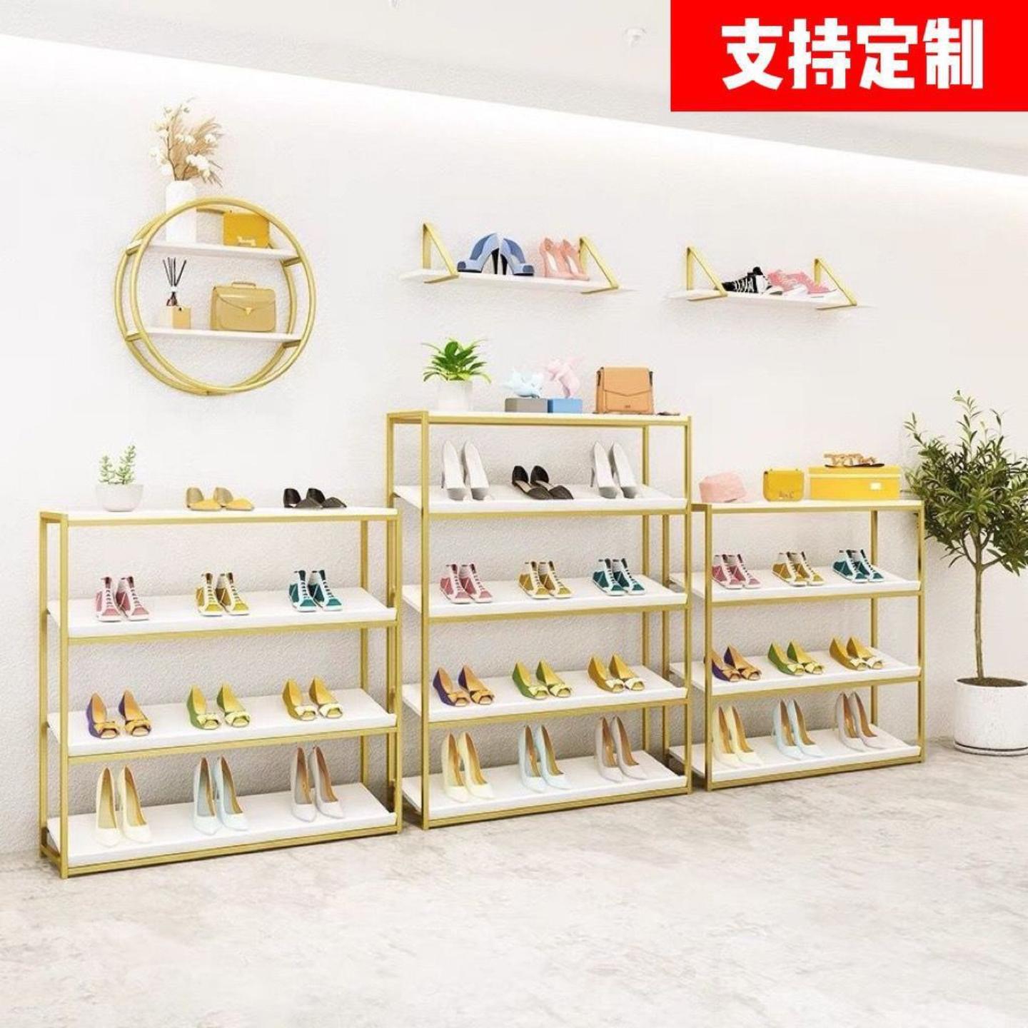 鞋店鞋架展示架落地式童鞋货架鞋子店铺鞋子货架中岛鞋柜组合