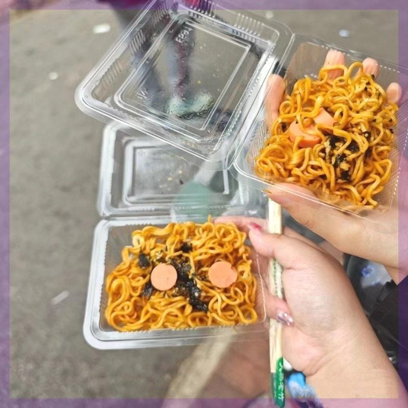 火鸡面打包盒商用摆一次性透塑碗650料拌凉明面热干面包装盒摊子图片