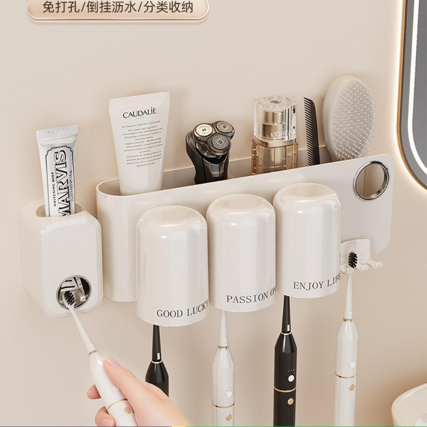 牙刷牙膏置物架轻奢刷牙杯家用免