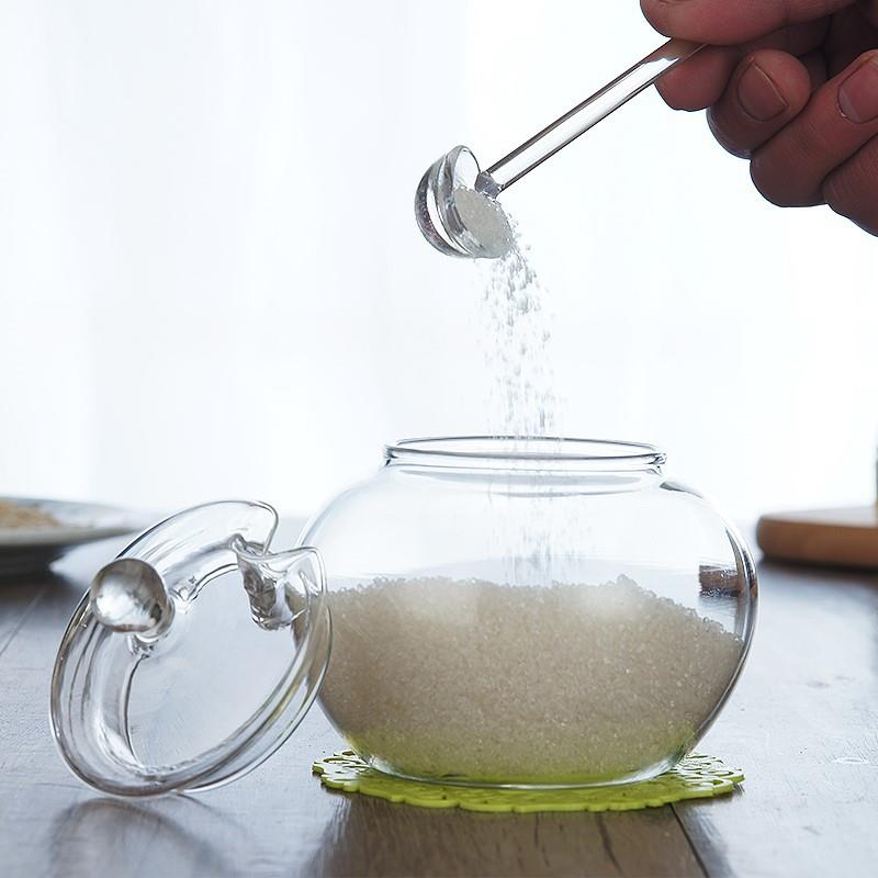 璃房带瓶盖带勺玻子透明茶叶罐白糖蜂蜜罐625奶粉瓶厨调料瓶干果