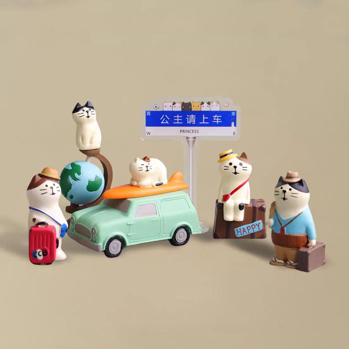 树脂摆件zakka日式猫景区旅游