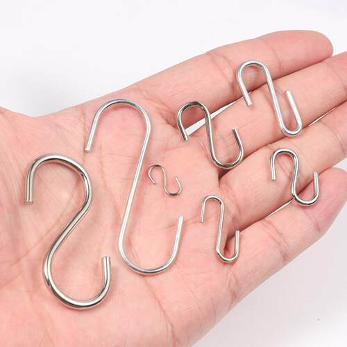 现货小S型挂钩挂条电镀五金S铁钩